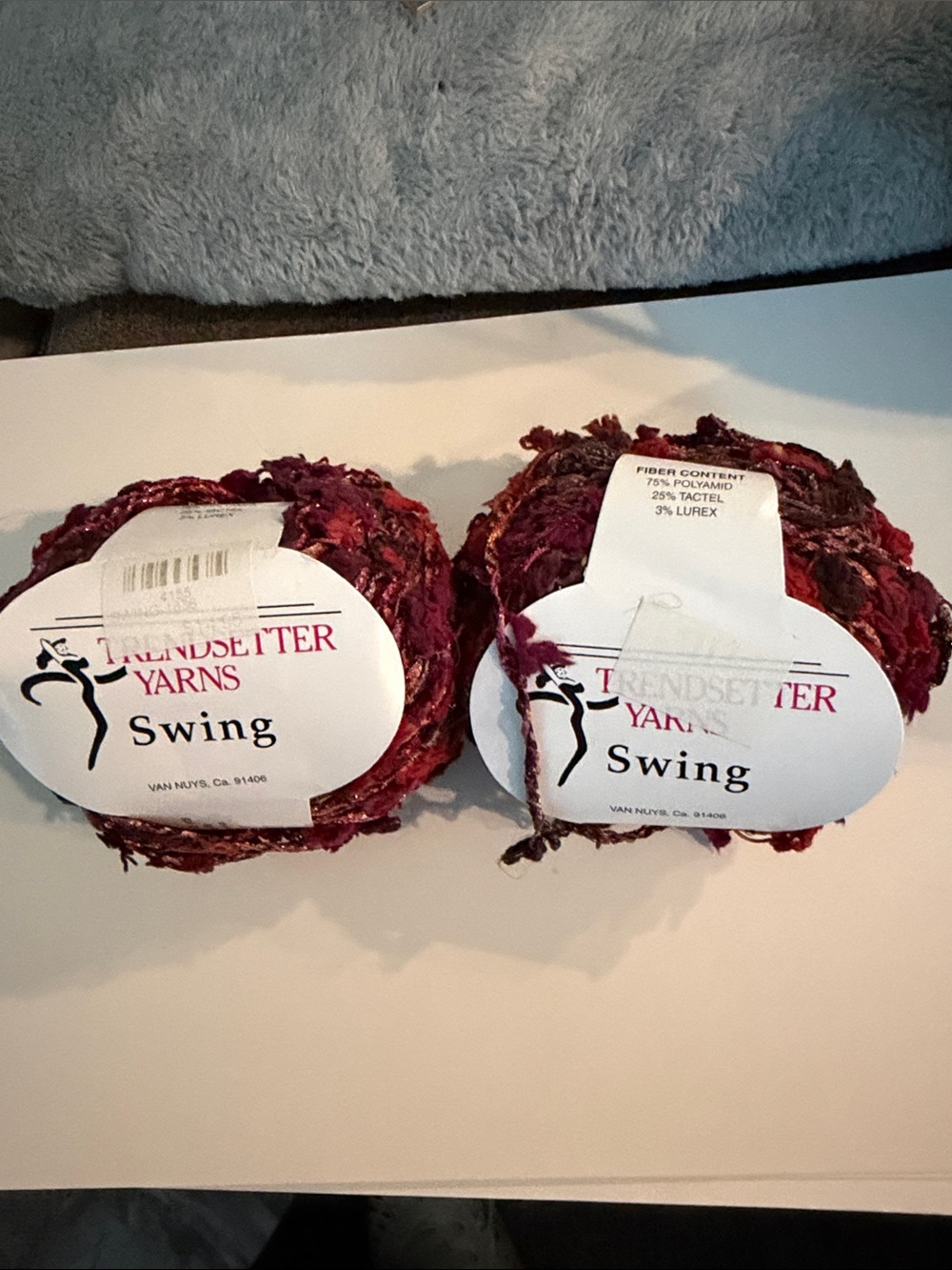 Trendsetter Yarns Swing Textured Yarn - Burgundy 2 skeins